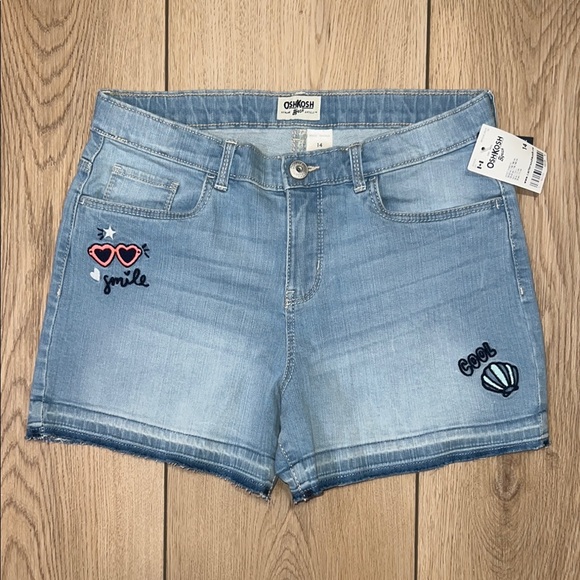 OshKosh B'gosh Other - NWT - OshKosh B'gosh Girls Embroidered Blue Jean Shorts